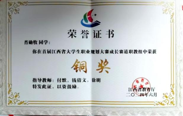 2024年江西省大学生职业规划大赛就业赛道铜奖